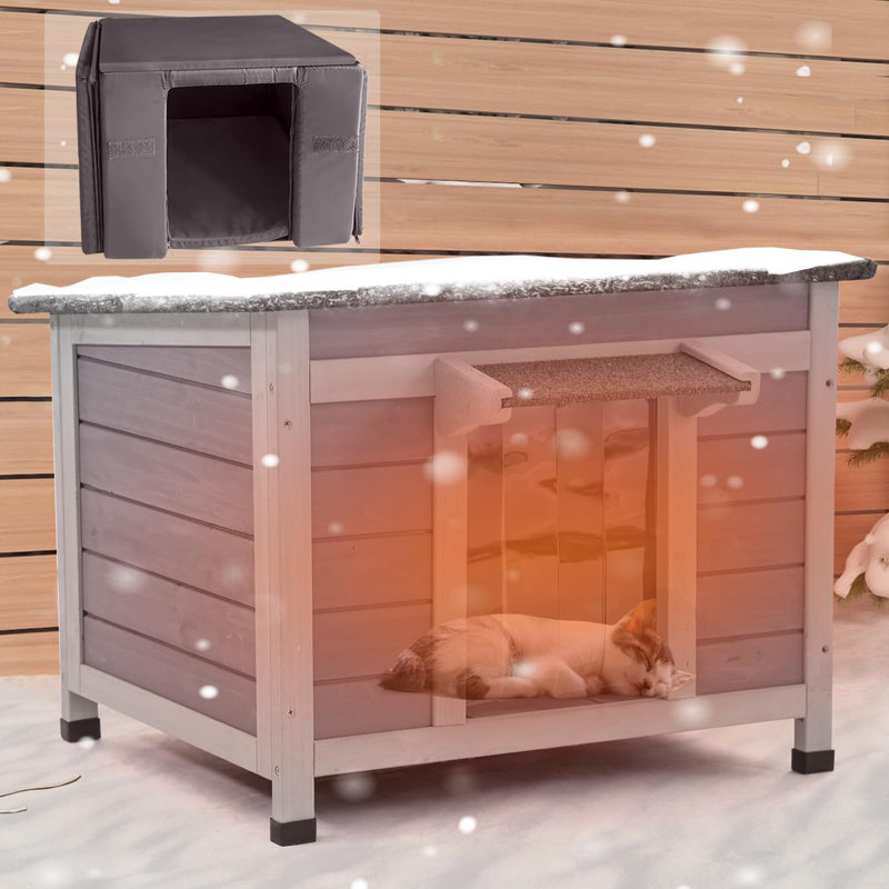  Maison d'extérieur pour chat, abri pour l'extérieur avec doublure isolante, maison chaude pour l'hiver
