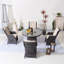 Ensemble repas rond extérieur avec coussins-773076645-773076644