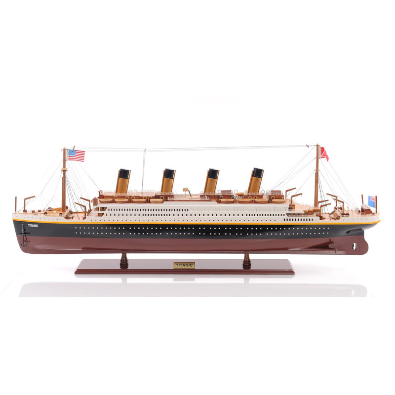 Bateau décoratif 10 "noir et rouge 1912 RMS Titanic peint à la main