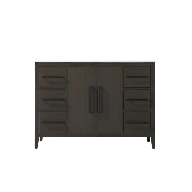 48 Inch Single Bathroom Vanity, Mocha Brown