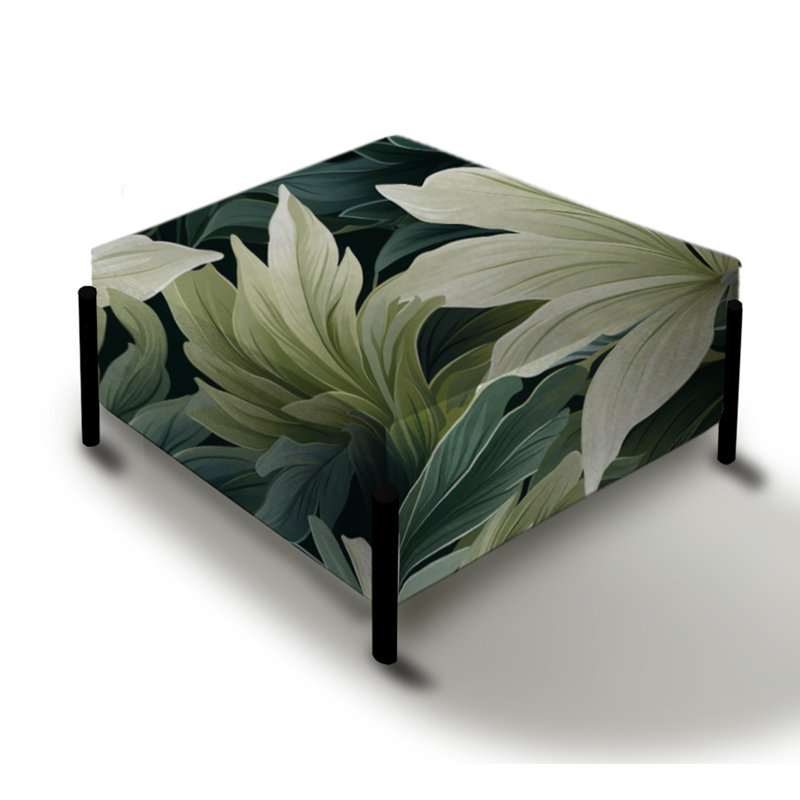 Leafy Tranquility Tropical Pattern - Tropical Large Square Ottoman