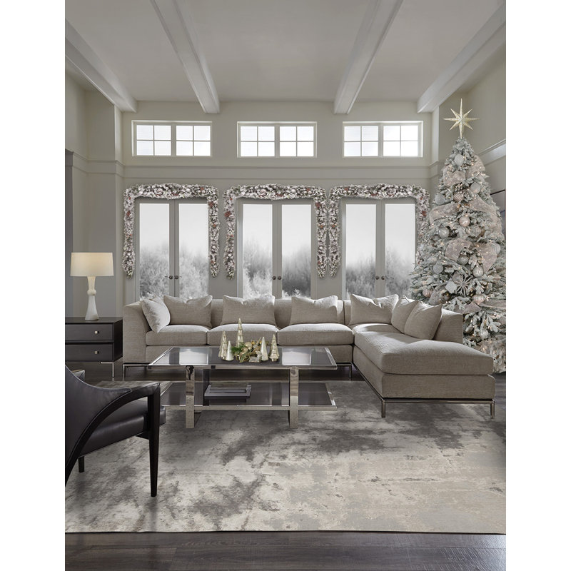 Nirvana Area Rug in Pewter, Rectangle 6' x 9'