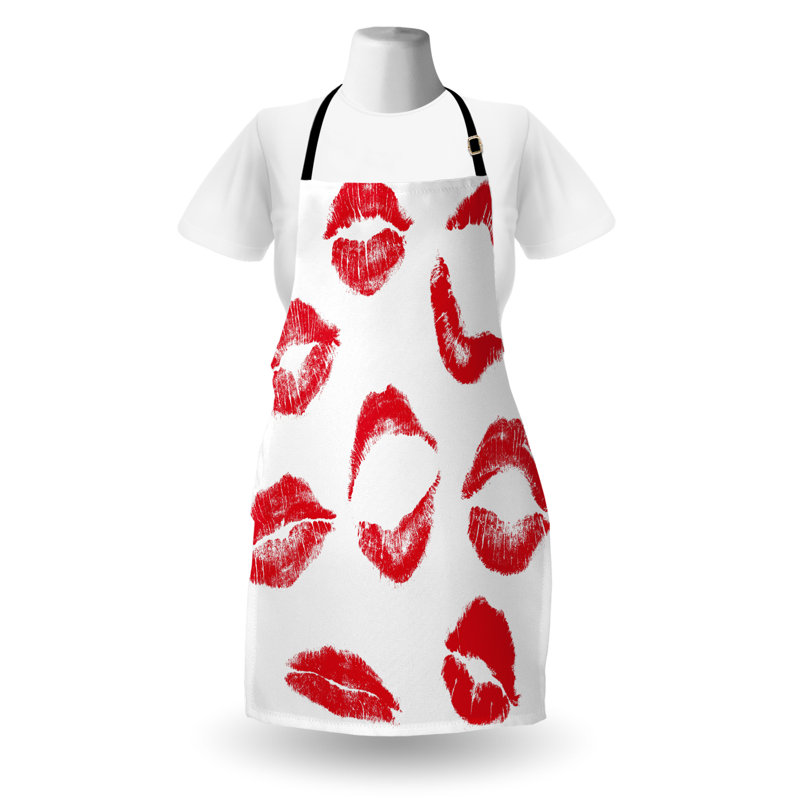 Tablier East Urban Home Kiss, cuisine de jardinage, taille adulte, rouge et blanc