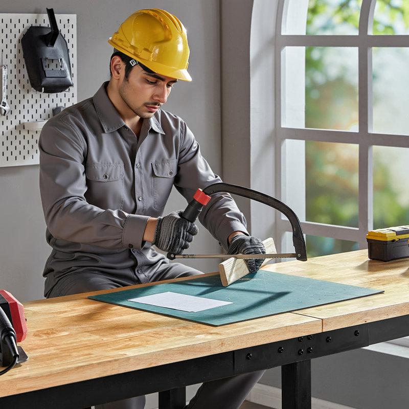  Alok 6,000-lb Capacity Adjustable Workbench with Built-In Power Socket – Heavy-Duty Work Table for Garage, Workshop & Office