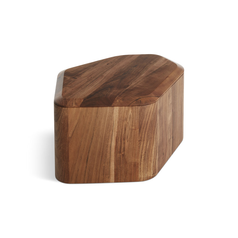Hoard Solid Wood Single End Table, Acacia, 15" H x 22" W x 18" D