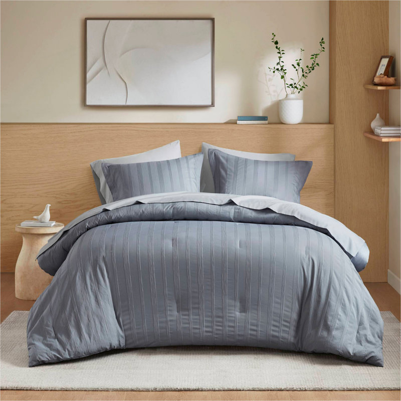 7-Piece Woven Striped Comforter Set, Full Comforter + 7 Additional Pieces