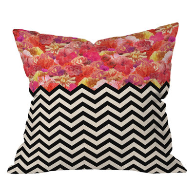 Bianca Green Chevron Flora 2 Pillow