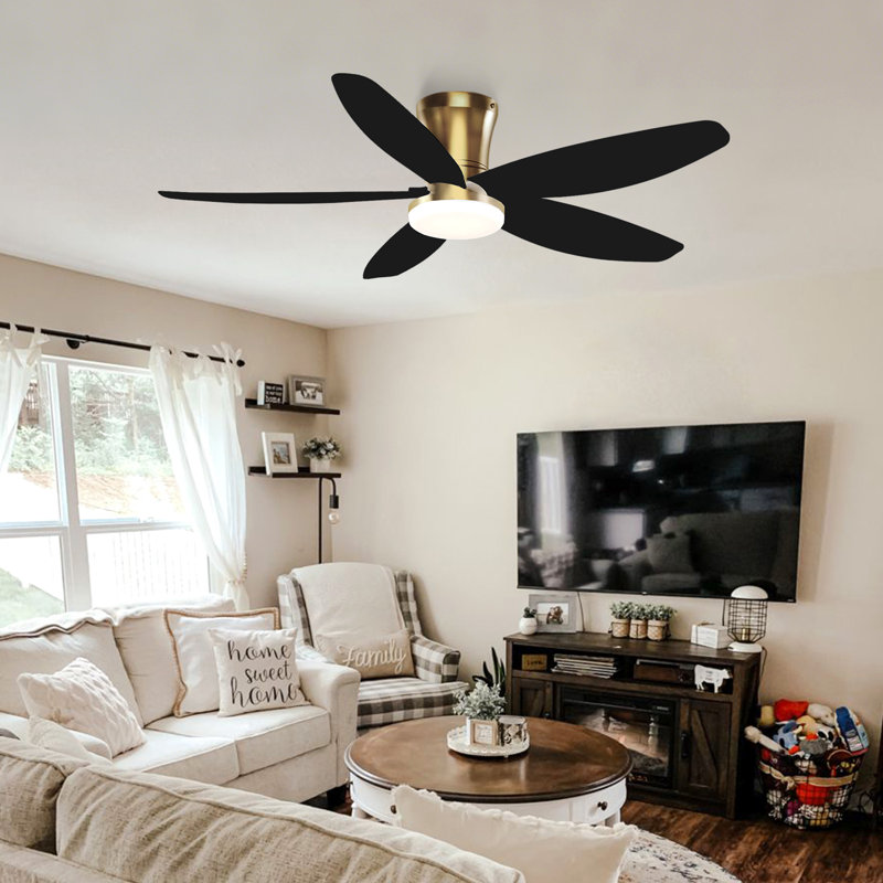 Ventilateur de plafond encastré à profil bas 36/42/48 po avec lumière et télécommande, silencieux, facile à installer