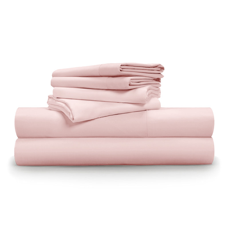 Ensemble de draps Luxe, Très grand californien, Rose clair