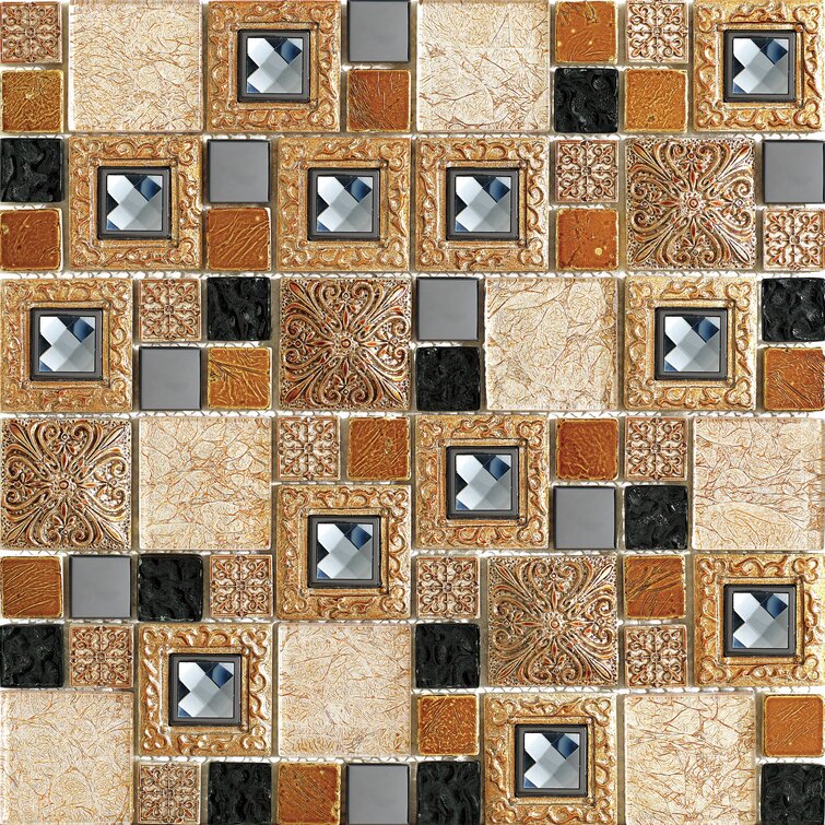 Glass tile Brown glass mosaic tiles crystal glass tile