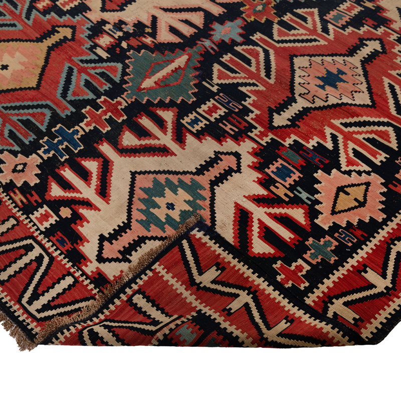 Red Vintage Anatolian Wool Kilim - 6' x 12'4""