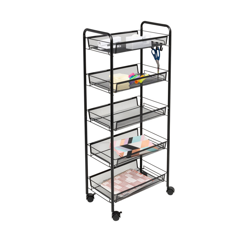 Authement 5-Tier Rolling File Cart