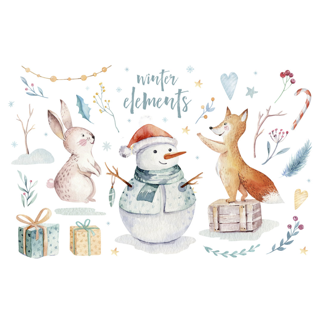 Weihnachten Illustration von Kris_art - Leinwanddrucke