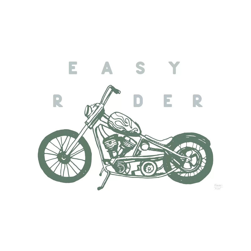 Easy Rider Motorcycle - Print on Canvas, 30.48cm H x 45.72cm W x 1.91cm D, Wrapped Canvas