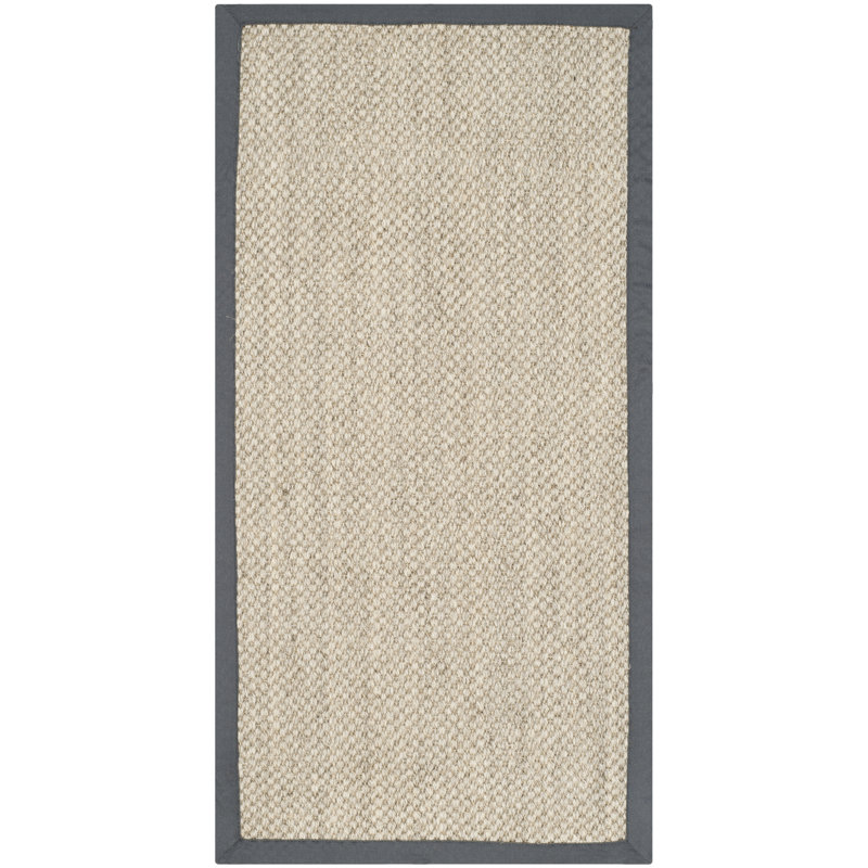 Debroh Natural Fiber Sisal With Latex Solid Color Rug, Runner 2'6" x 10'