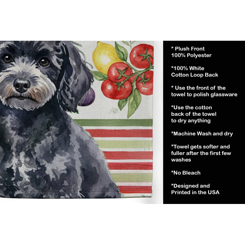 Serviette de cuisine Toy, Jouet caniche noir