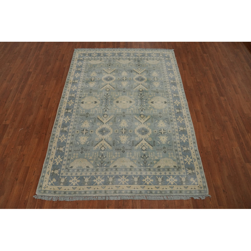 Tapis géométrique transitionnel Oushak 6 x 8