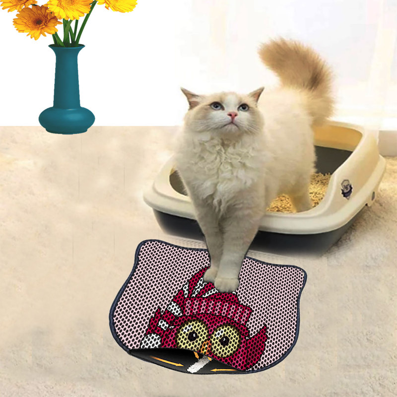 Durable Cat Litter Mat, 15.7 x 19.7 inches | 50% PVC / 50% Polyester, Machine Washable & Vacuum Friendly | Perfect for Easy Cleanup, Non-Slip Design to Keep Your Home Clean & Fresh, Ideal for Pet Owners