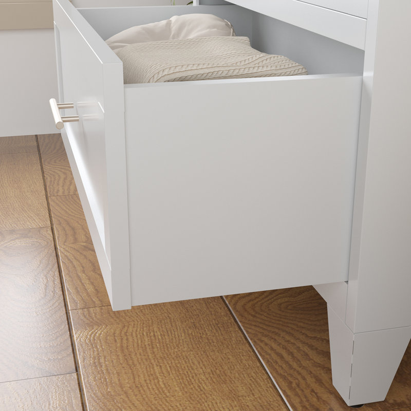 Armoire penderie 60,16 "en métal avec tiroir et tringle, Blanc