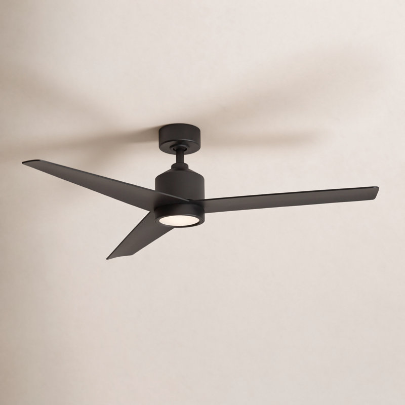 54" Lotus 3 - Blade Outdoor Smart Ceiling Fan with Remote Control and LED Light Kit Included, Works With Alexa and iOS or Android App