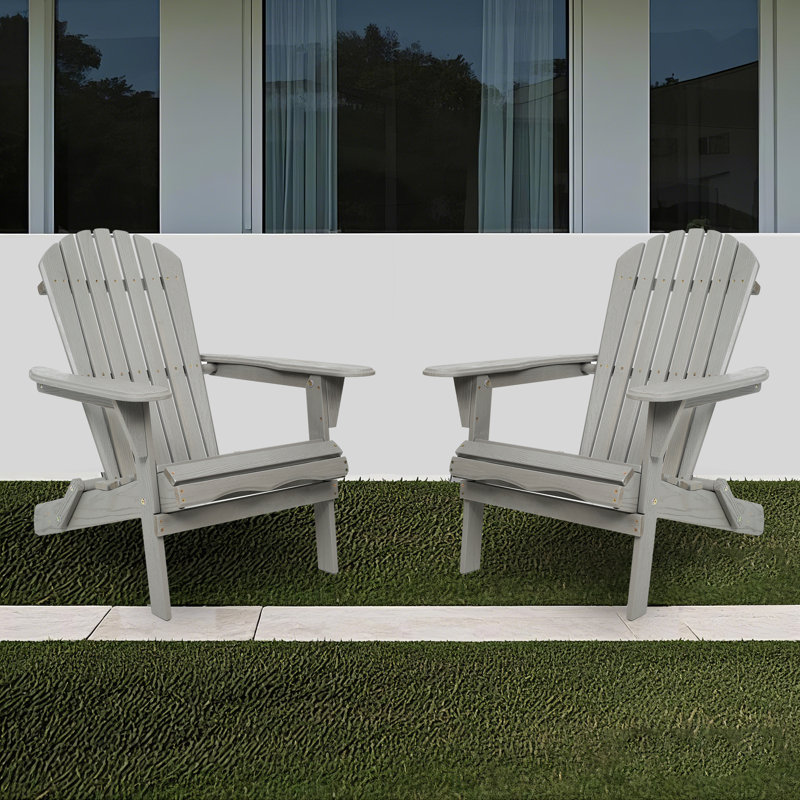 Wood Lounge Patio Chair For Garden Outdoor Wooden Folding Embossed Adirondack Chair Set Of 2 Solid Cedar Wood Lounge Patio Chair With Wood Grain