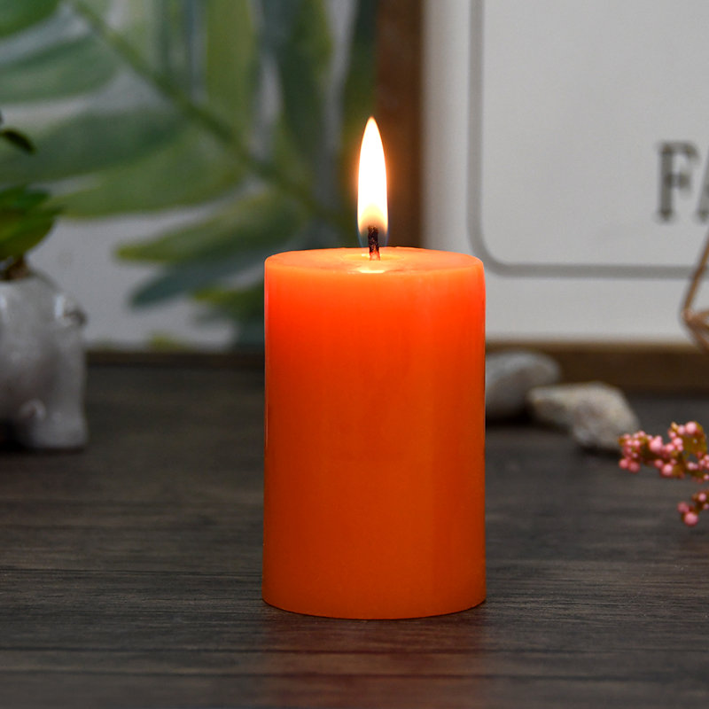 Bougie cylindrique sans parfum, Orange