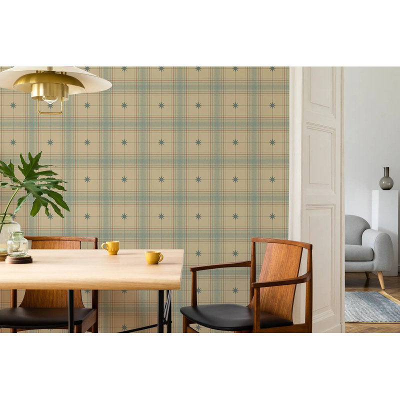 Mariners Grid, Golden Ochre, Faux Grasscloth