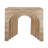 32.3x14.2x29.9" Modern Arched Sculptural Console Table with Beige Faux Travertine Finish
