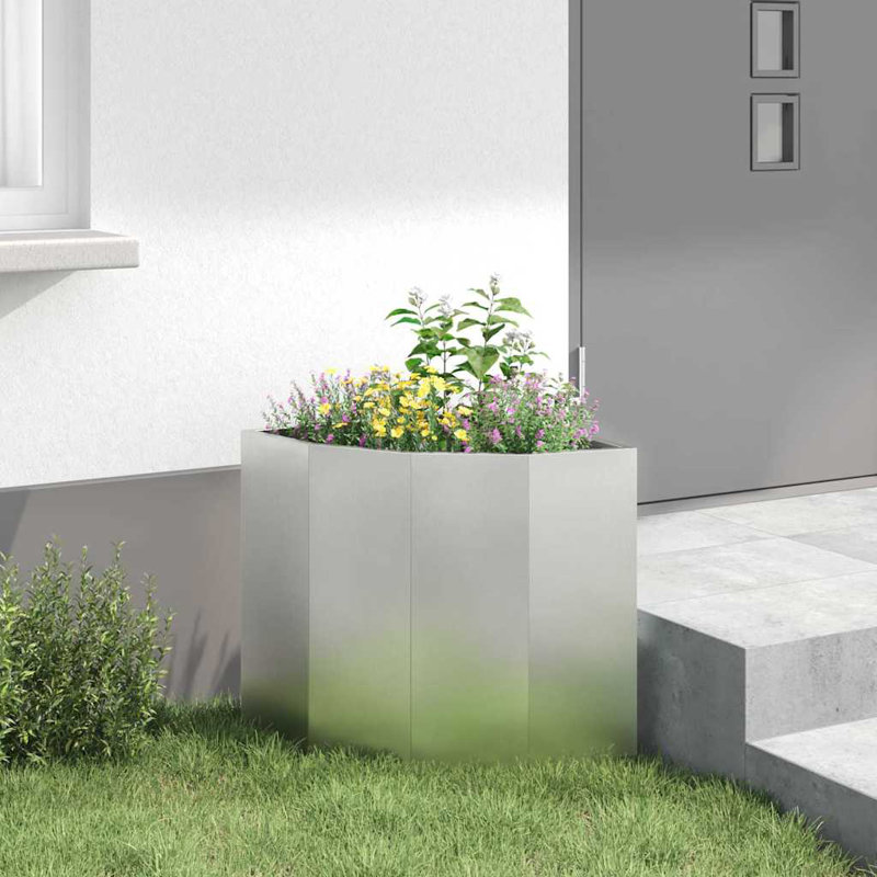 Planter Box, Silver, 50cm H x 45cm W x 45cm D