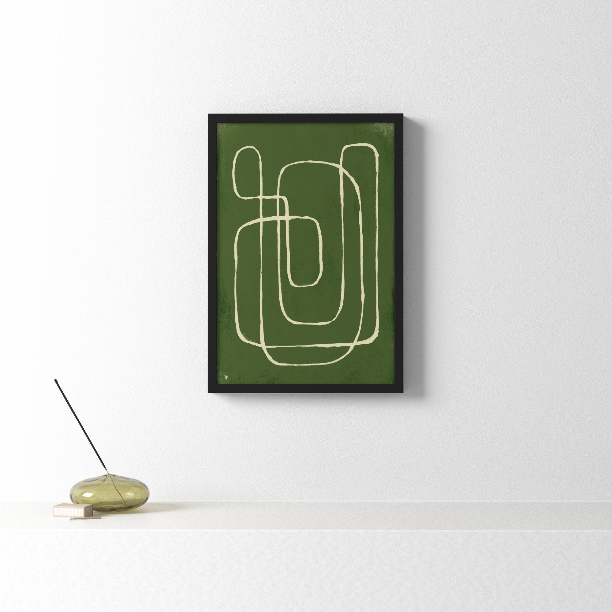 Line Works 2 by StudioM, Black Framed Paper, 20" H x 14" W x 1.25" D
