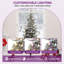 Arbre de Noël en couches 7,5 pi avec lumières réglables et ampoules amovibles pré-installées-685524547