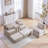 L Shaped Sectional Sofa (Camel)