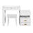 3-in-1 Makeup Vanity Desk with Flip-Top Mirror, LED Lighting, Adjustable Length & Ample Drawers - Stylish Multi-Functional Dressing Table for Home-271601734
