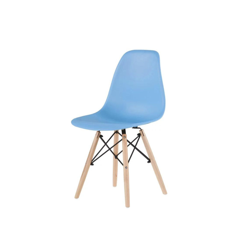 Neveyah Plastic Dining Chair, Light Blue