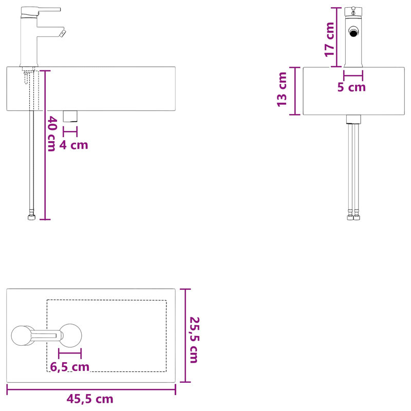 Belfry Bathroom 255mm W Metal Sink, Chrome