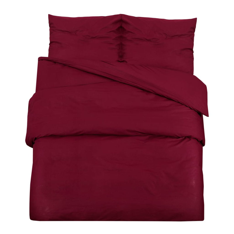Modern & Contemporary Duvet Cover Set, 200 x 200 cm - 2 Standard Pillowcases, Red