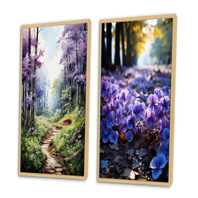 «Violets Whispering Forest», 2 pièces