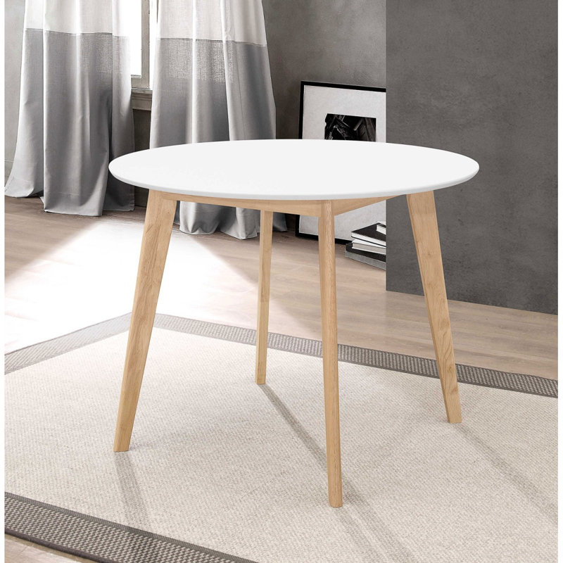 Table de salle à manger ronde de 40 po, blanc mat