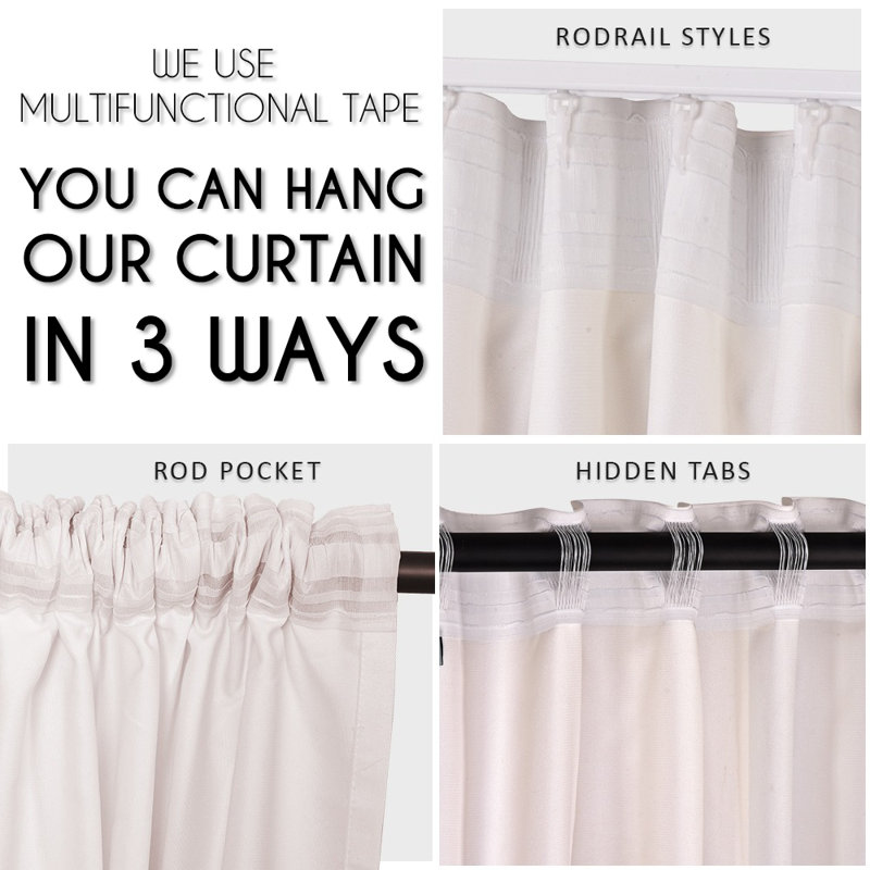 Ethnic Decor Pattern Lined Single Panel Curtain, White, 52" W x 45" L