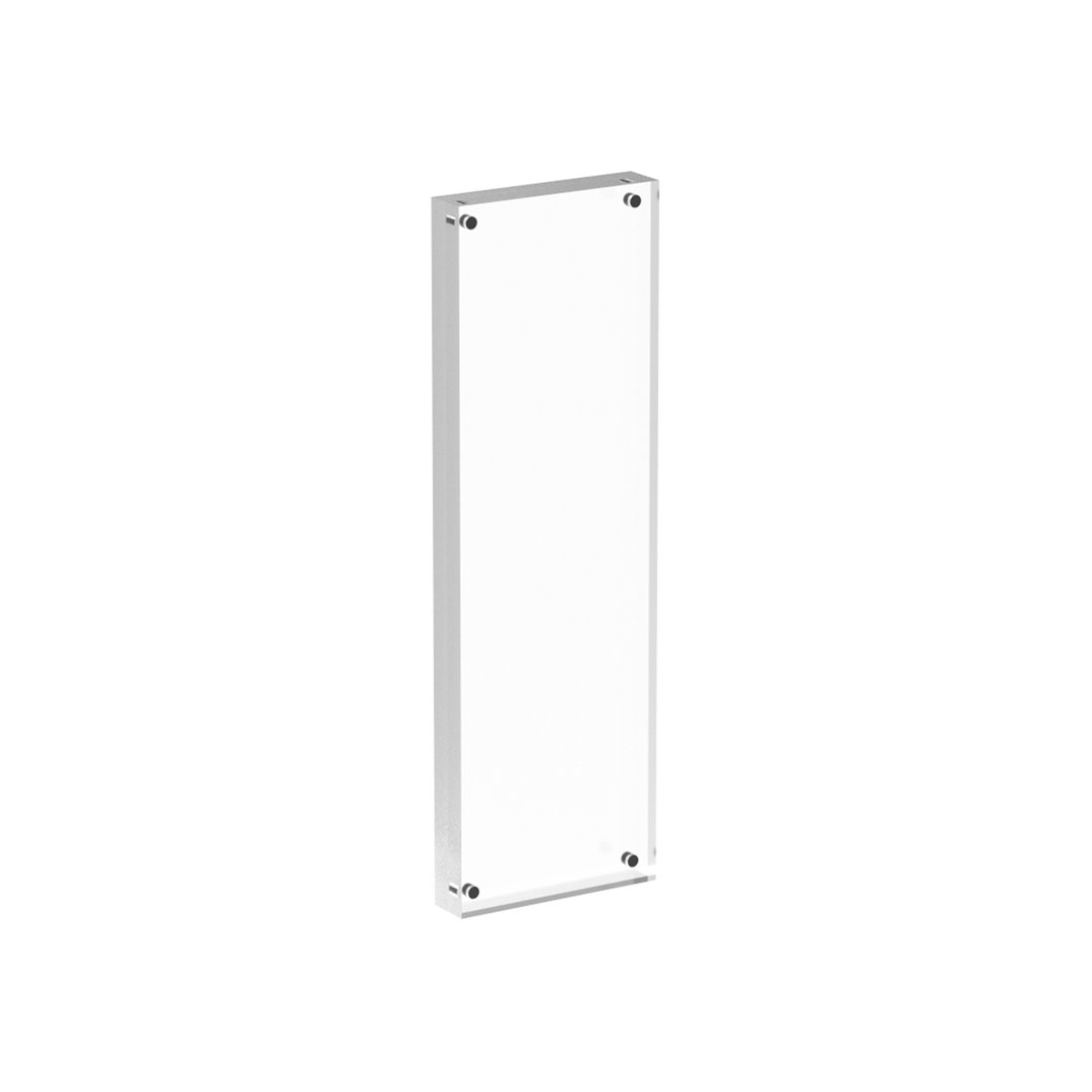Transparent Acrylic 3.5 x 11" Name Tag Holder Sign Holder Picture Frame Logo Block Signage High End FixtureDisplays