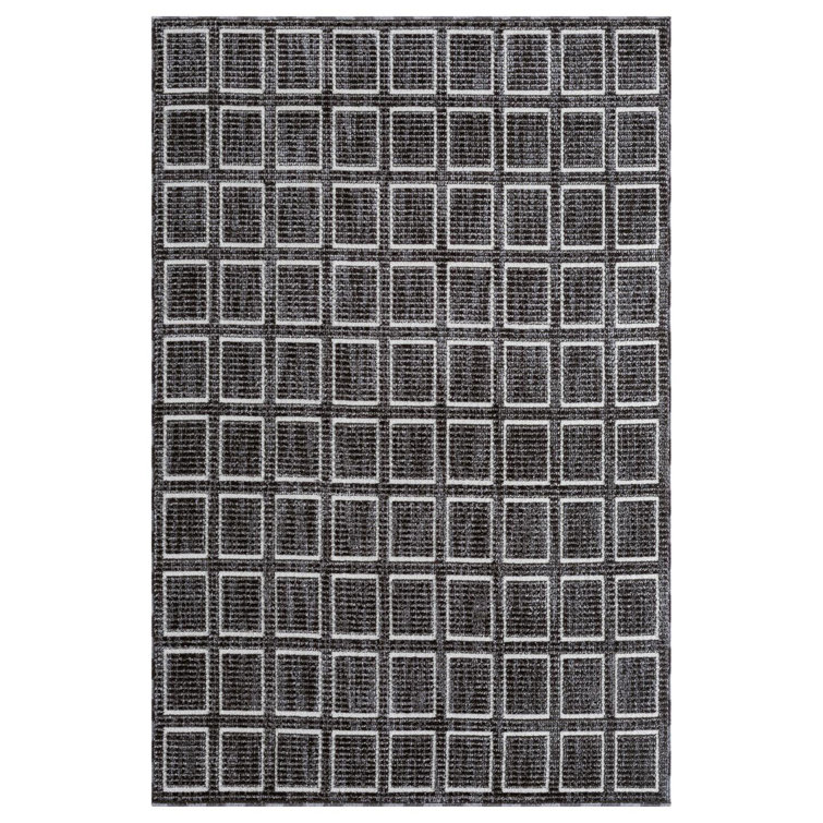 Modern Geometric Grid Area Rug