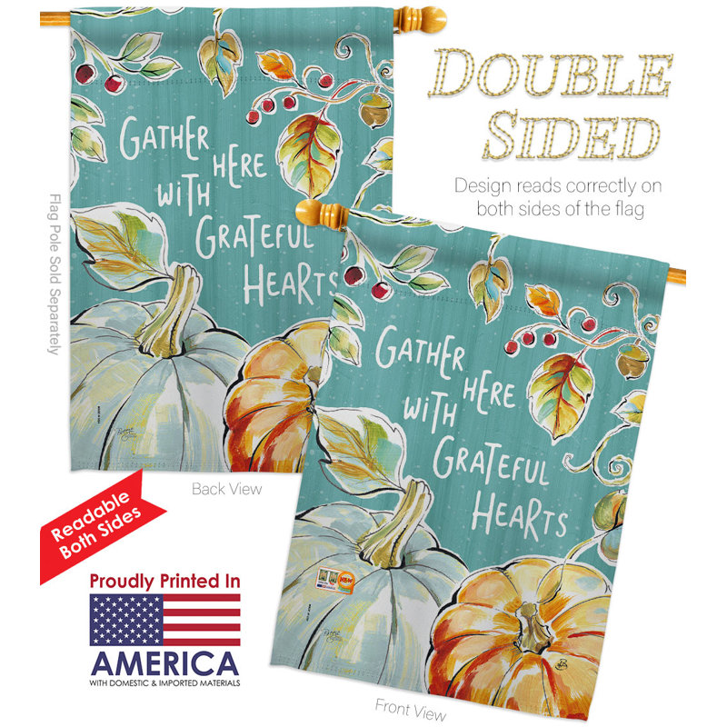 Drapeau de maison en polyester 40 po x 28 po Pumpkin Patch