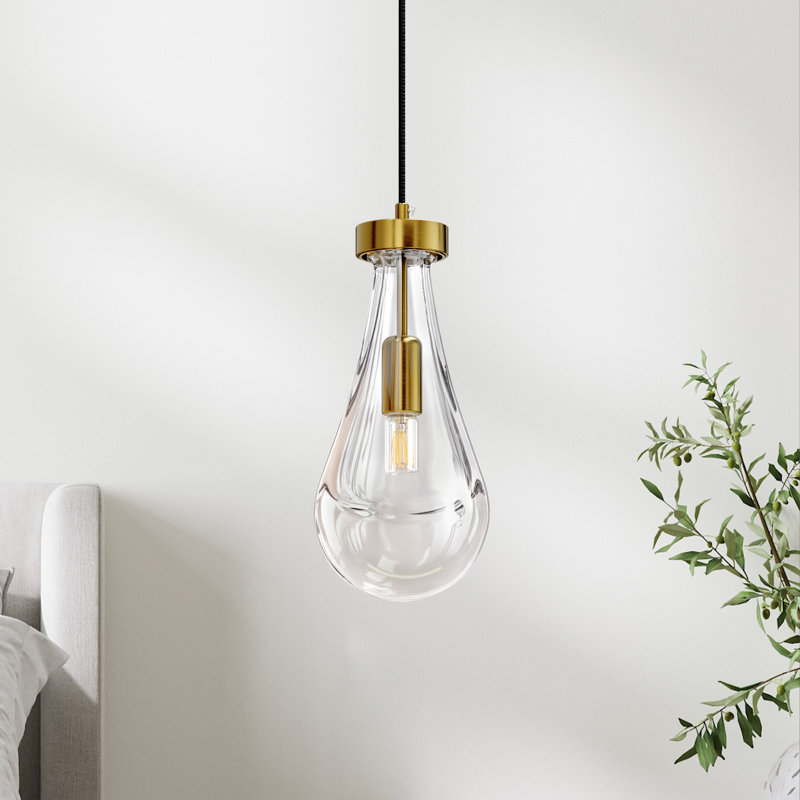 Luminaire suspendu de luxe à 1 lumière Raindrop, Bronze