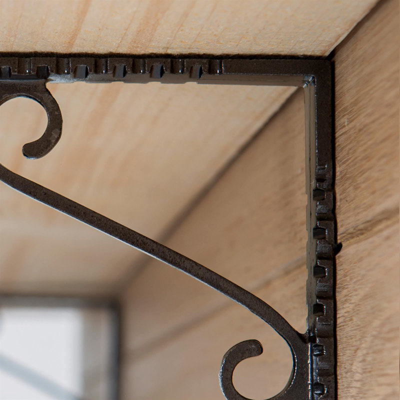 Hammer & Tongs - Notched Scroll Iron Shelf Bracket, Black, 15cm H x 2cm W x 15cm D