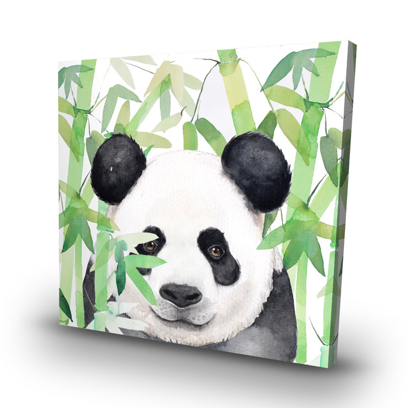Hidden panda in bamboo - 32"x32" art on canvas
