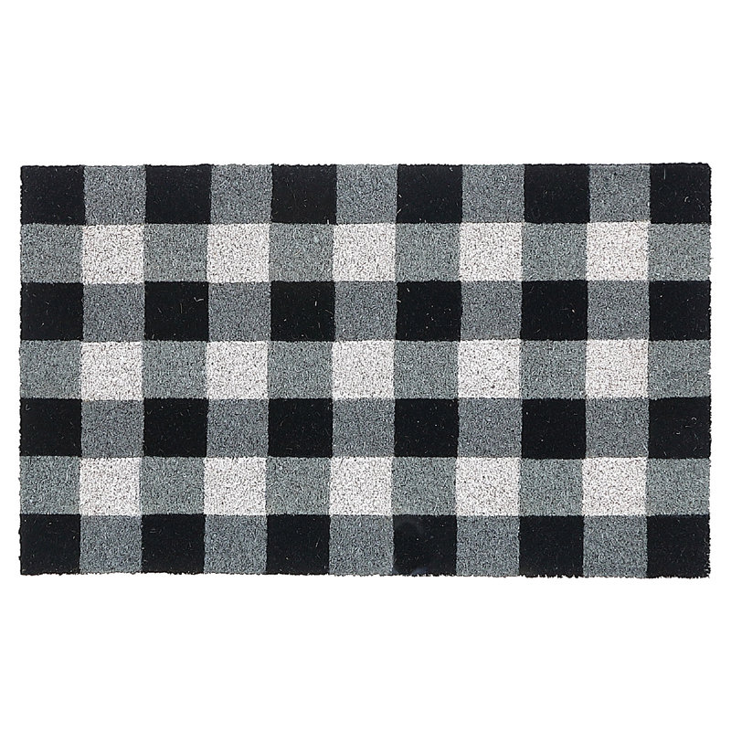 Tapis de porte Coir Buffalo blanc, Noir / gris