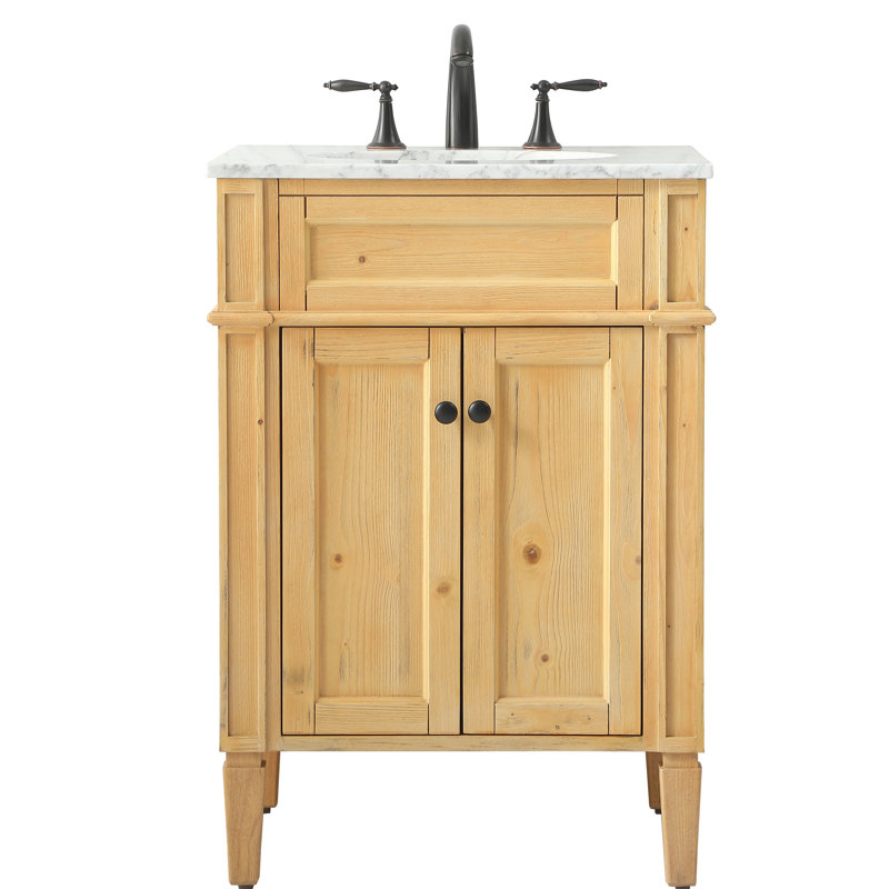 Ensemble de meuble-lavabo simple 24 po Rivers, Bois naturel
