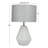 Vazquez Cement Stone Geometric Gray Table Lamp with Drum Shade