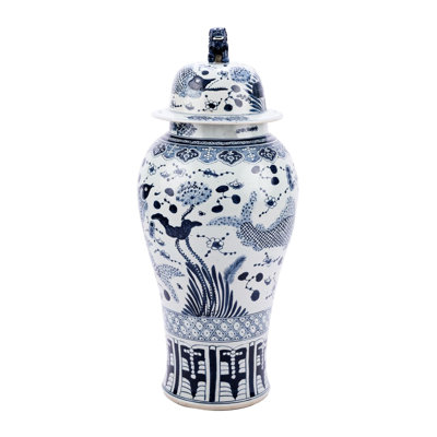 Pot en porcelaine de couleur bleu/blanc 44 po intérieur/extérieur