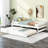 White Twin Size Platform Bed With Pull-Out Trundle - Solid Wood Bedroom Build Construction